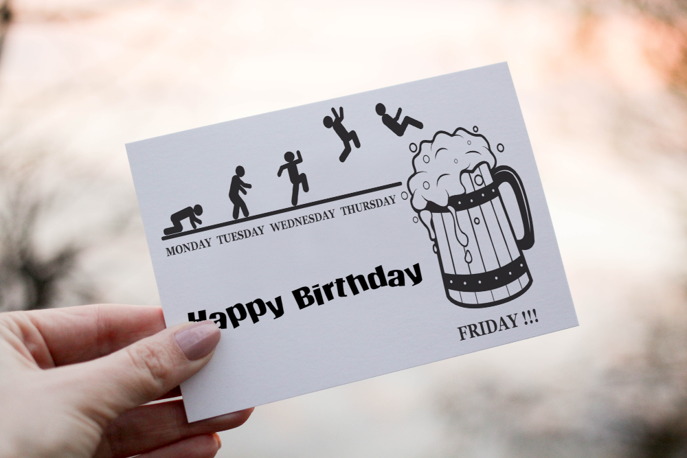 Beer Jump Birthday Card, Beer Humor Birthday Card, Beer Card - Click Image to Close